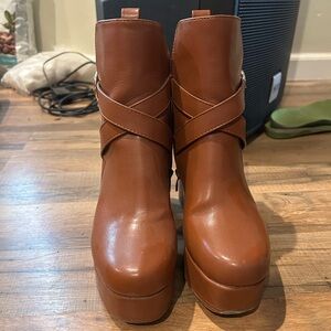 Lulu's Tan Heeled Boots